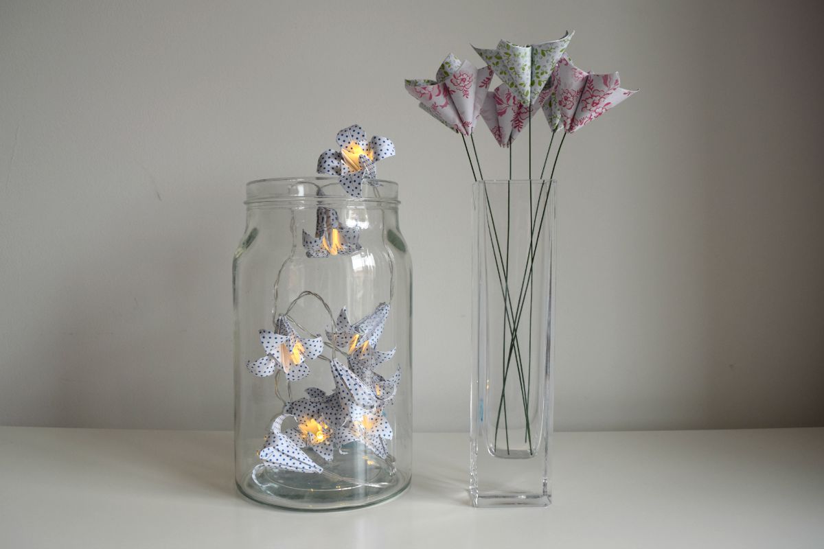 Origami lights and flowers - Summertime Surprise Project