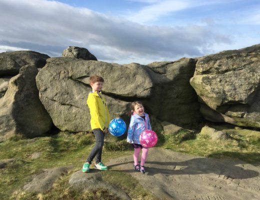 Balloons on the moor for Roger