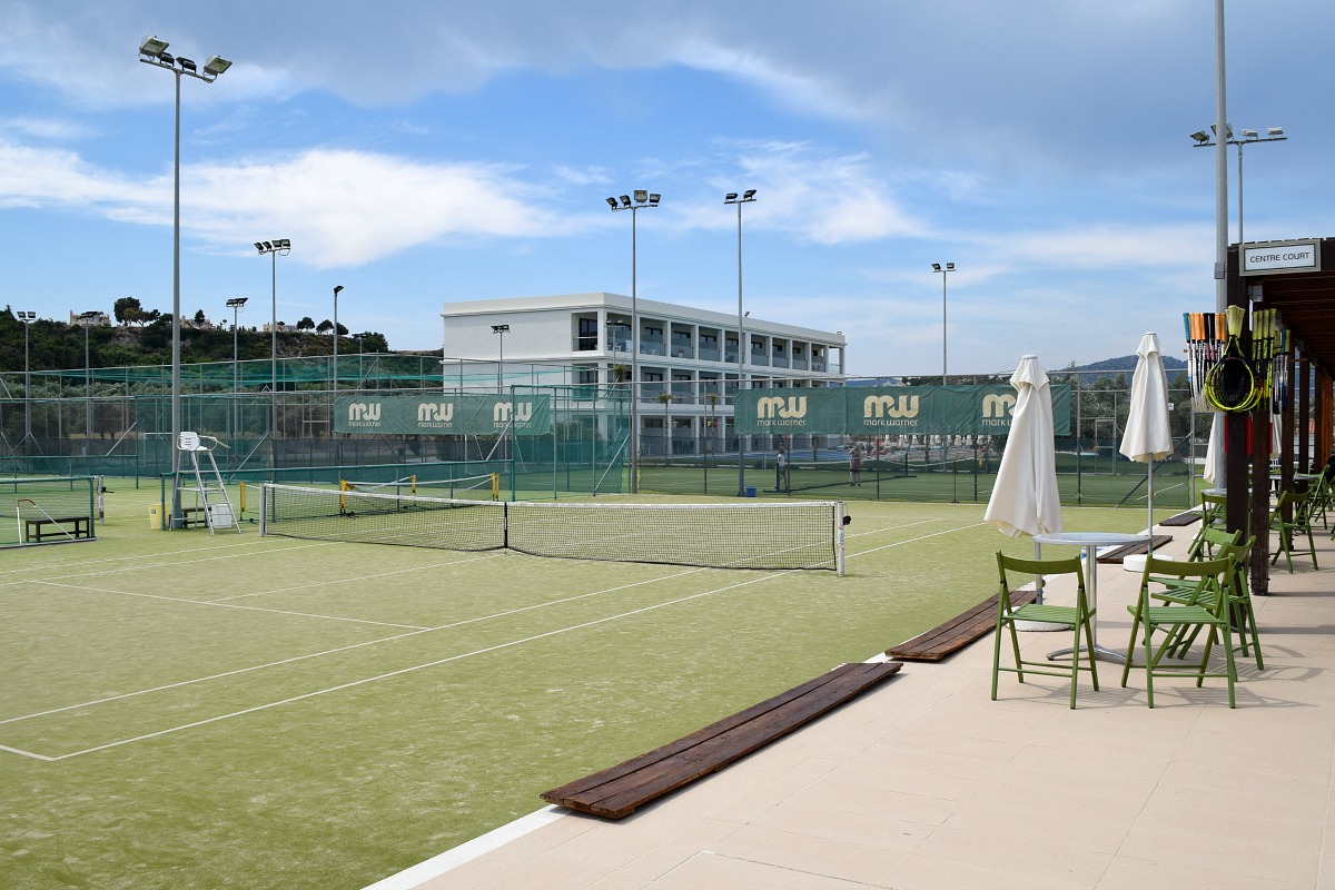 Tennis courts at Levante Beach Resort