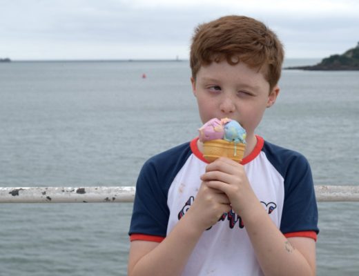 Eating an ice cream in Plymouth